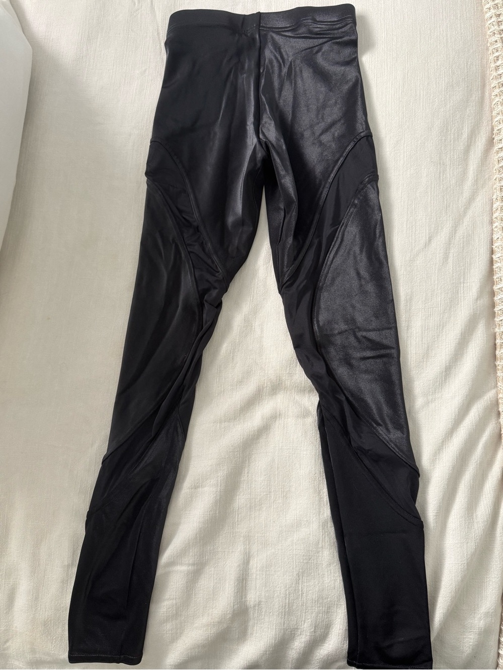 Blackmilk Black wet look and mesh leggings